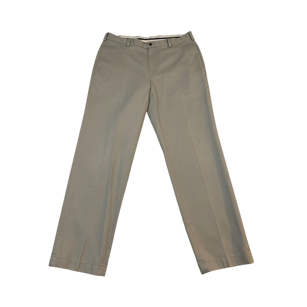 Brooks Brothers Advantage Chino Clark Fit Khaki Pants Mens 34x30 Tan Cotton
